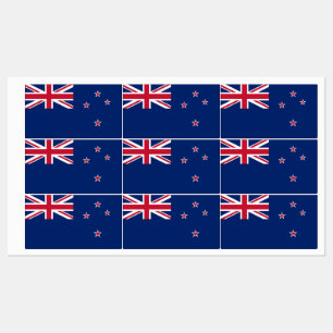 Patriotic labels with flag of New Zealand