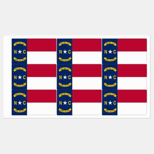 Patriotic labels with flag of North Carolina State