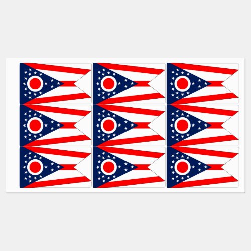 Patriotic labels with flag of Ohio State