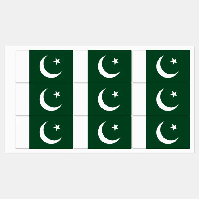 Pakistan R 644 Patriotic labels with flag of Pakistan | Zazzle