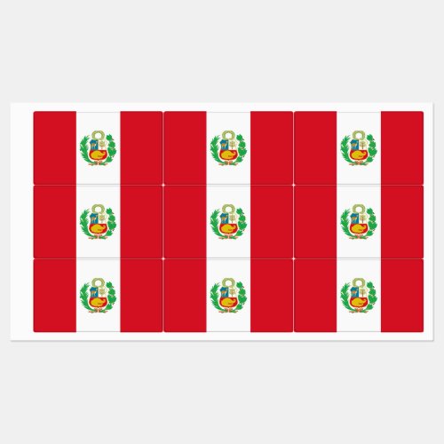 Patriotic labels with flag of Peru