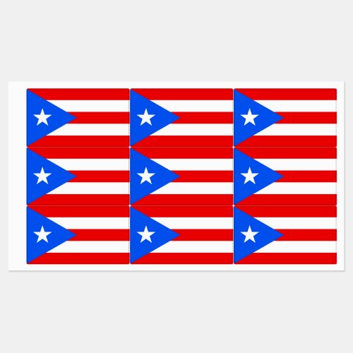 Patriotic labels with flag of Puerto Rico
