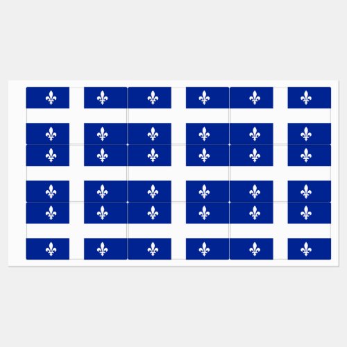 Patriotic labels with flag of Quebec