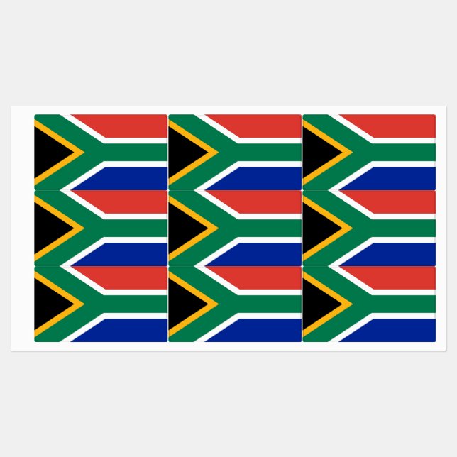 Patriotic labels with flag of South Africa (Sheet)