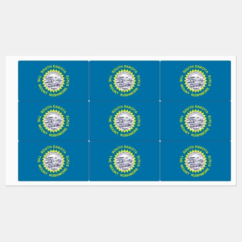 Patriotic labels with flag of South Dakota State