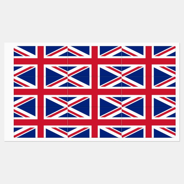 Patriotic labels with flag of United Kingdom (Sheet)