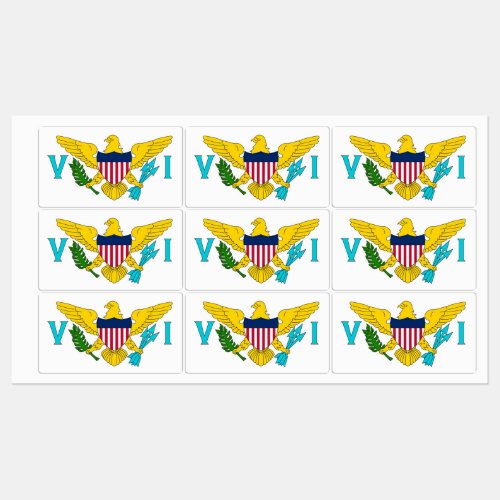 Patriotic labels with flag of Virgin Islands