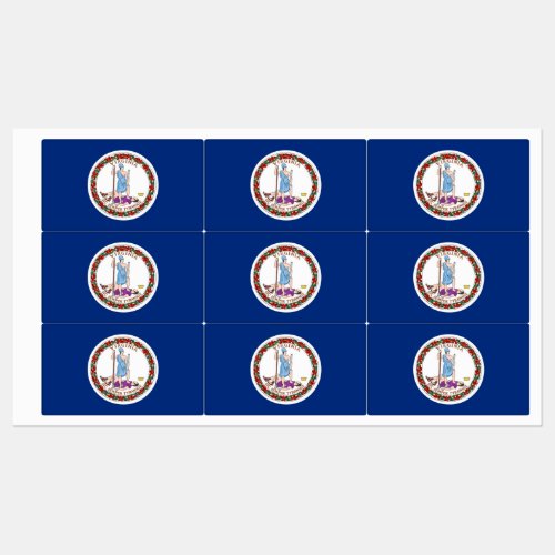 Patriotic labels with flag of Virginia State