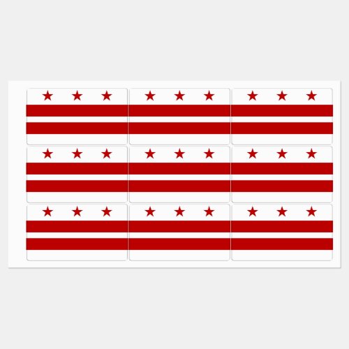 Patriotic labels with flag of Washington DC