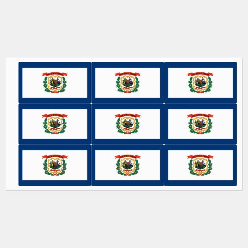 Patriotic labels with flag of West Virginia
