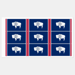 Patriotic labels with flag of Wyoming State
