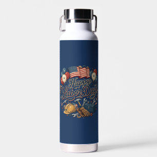 Patriotic Labor Day / Día del Trabajo Festivo Water Bottle