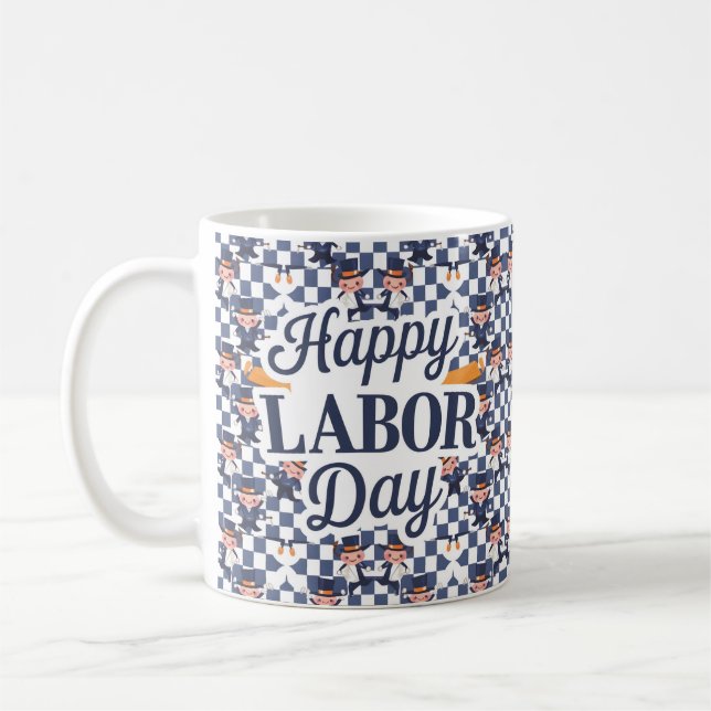Patriotic Labor Day Tees for Workers and Families Coffee Mug (Left)