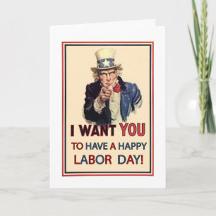Patriotic Labor Day, Vintage Uncle Sam Card