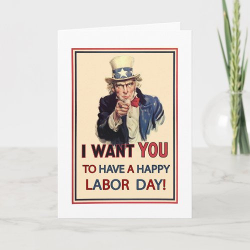 Patriotic Labor Day Vintage Uncle Sam Card