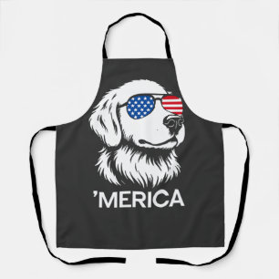 Patriotic Labrador American Flag Fourth of July Apron