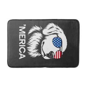 Patriotic Labrador American Flag Fourth of July Bath Mat