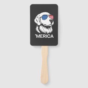 Patriotic Labrador American Flag Fourth of July Hand Fan