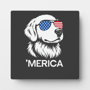 Patriotic Labrador American Flag Fourth of July Plaque