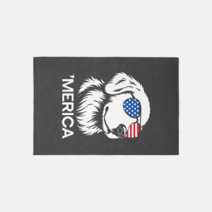 Patriotic Labrador American Flag Fourth of July Rug