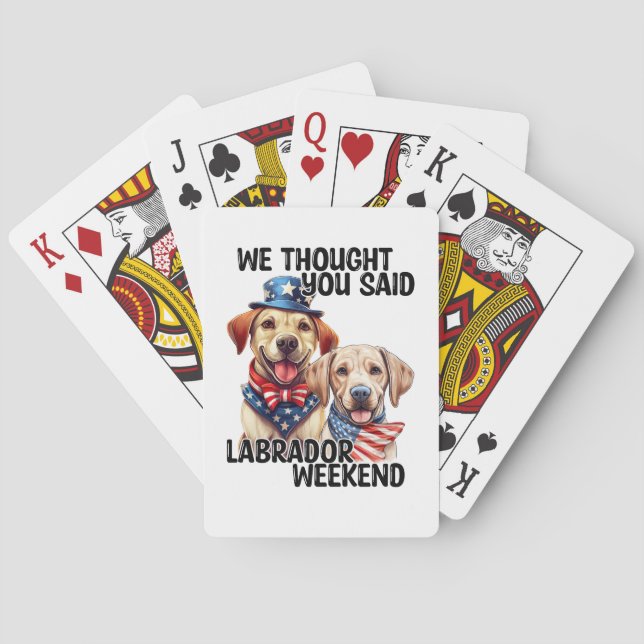 Patriotic Labrador Dogs Quote Funny Humor Poker Cards (Back)
