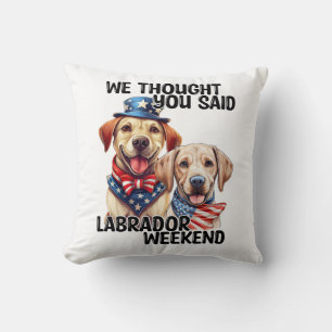 Patriotic Labrador Dogs Quote Funny Humor Throw Pillow