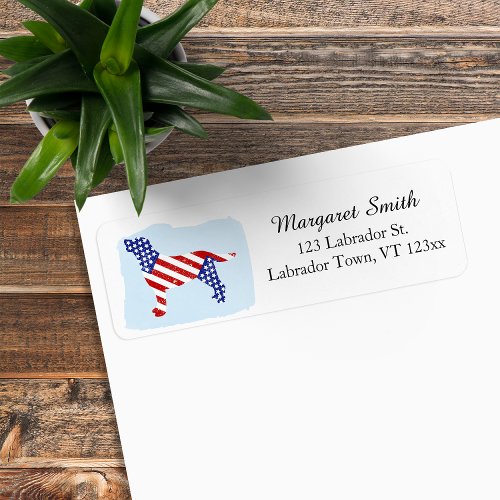 Patriotic Labrador Outline Return Address Label