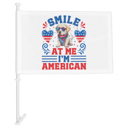 Patriotic Labrador Retriever Dog for 4th Of July Car Flag