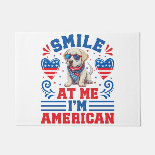 Patriotic Labrador Retriever Dog for 4th Of July Doormat