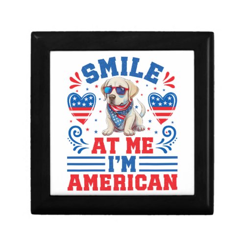 Patriotic Labrador Retriever Dog for 4th Of July Gift Box