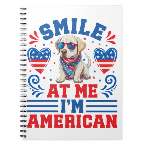 Patriotic Labrador Retriever Dog for 4th Of July Notebook