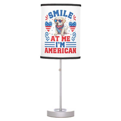 Patriotic Labrador Retriever Dog for 4th Of July Table Lamp