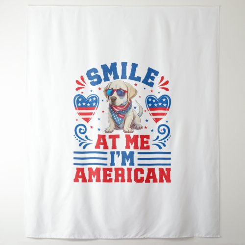 Patriotic Labrador Retriever Dog for 4th Of July Tapestry