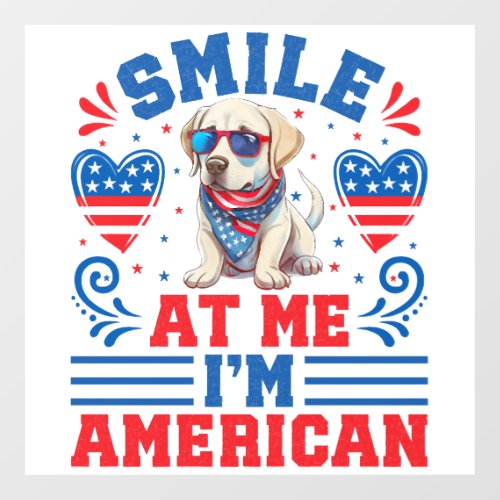 Patriotic Labrador Retriever Dog for 4th Of July Wall Decal