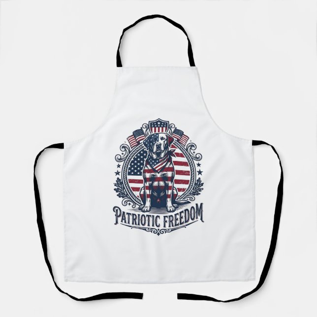 Patriotic Labrador Retriever Vector Graphic Tee_1 Apron (Front)