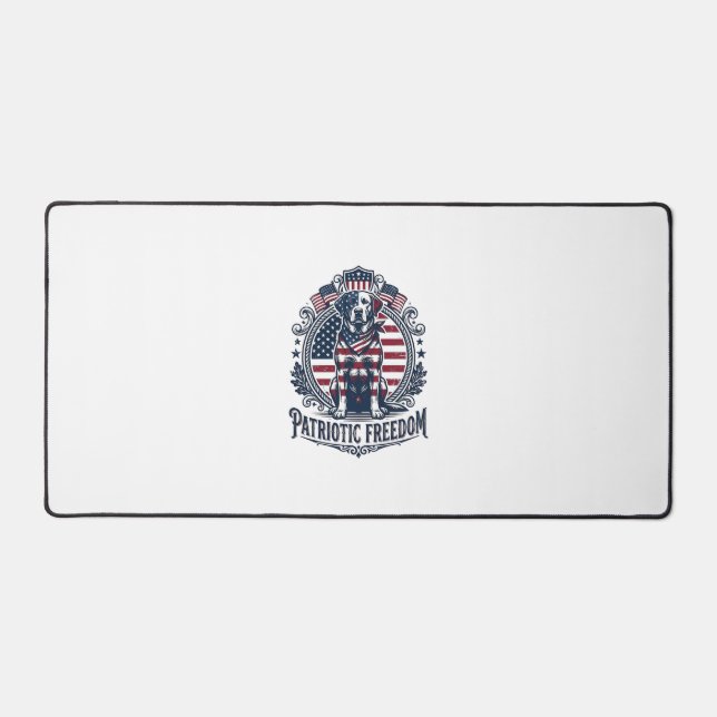 Patriotic Labrador Retriever Vector Graphic Tee_1 Desk Mat (Front)