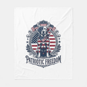 Patriotic Labrador Retriever Vector Graphic Tee_1 Fleece Blanket