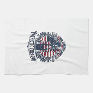 Patriotic Labrador Retriever Vector Graphic Tee_1 Kitchen Towel