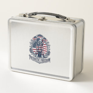 Patriotic Labrador Retriever Vector Graphic Tee_1 Metal Lunch Box