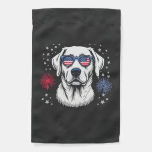 Patriotic Labrador with USA Shades Garden Flag