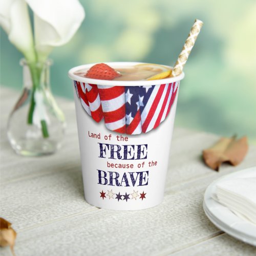 Patriotic Land of the Free Bunting  Paper Cups