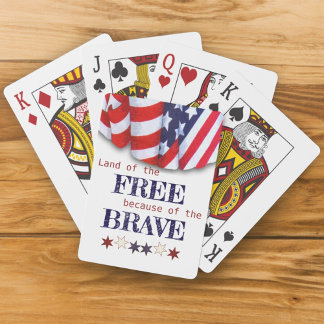 Patriotic Land of the Free Bunting  Poker Cards