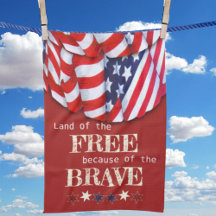 Patriotic Land of the Free Red White Blue Bunting