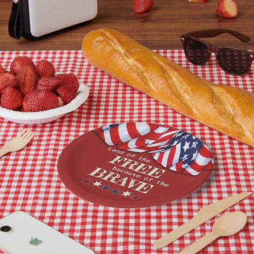 Patriotic Land of the Free Red White Blue Bunting