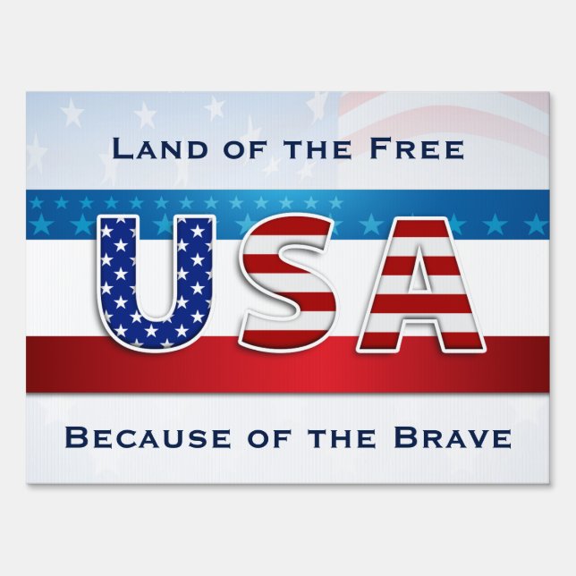 Patriotic - "Land of the Free" Sign (Back)