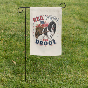 Patriotic Landseer Newfoundland Garden Flag