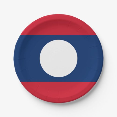 Patriotic Laos Flag Paper Plates