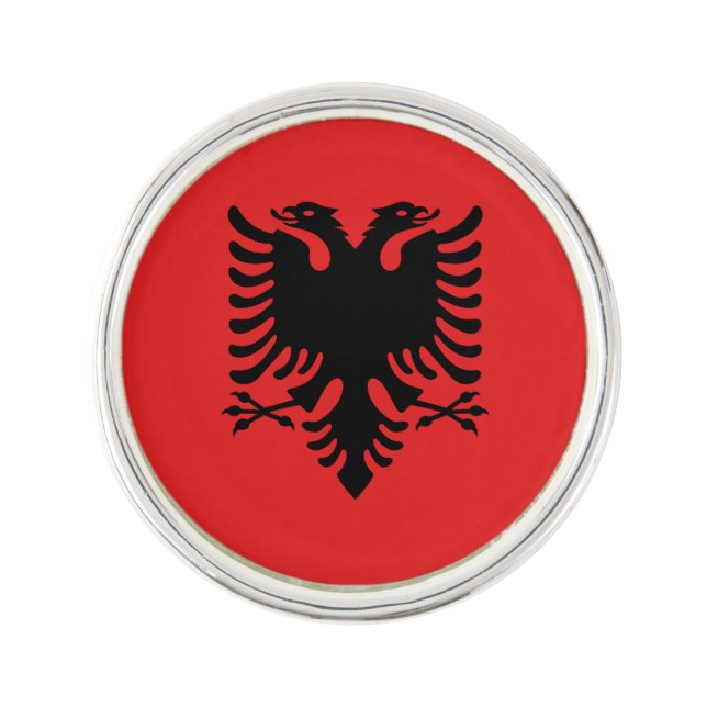 Patriotic lapel pin with Flag of Albania (Front)