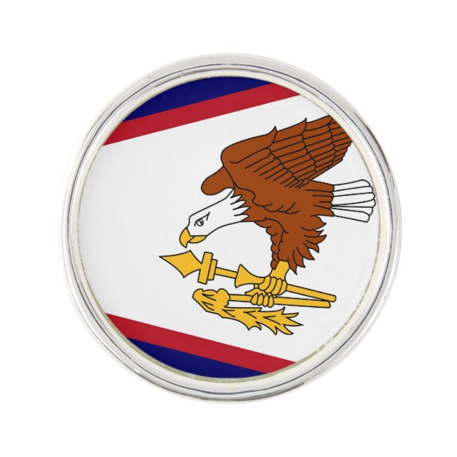 Patriotic lapel pin with Flag of American Samoa (Front)