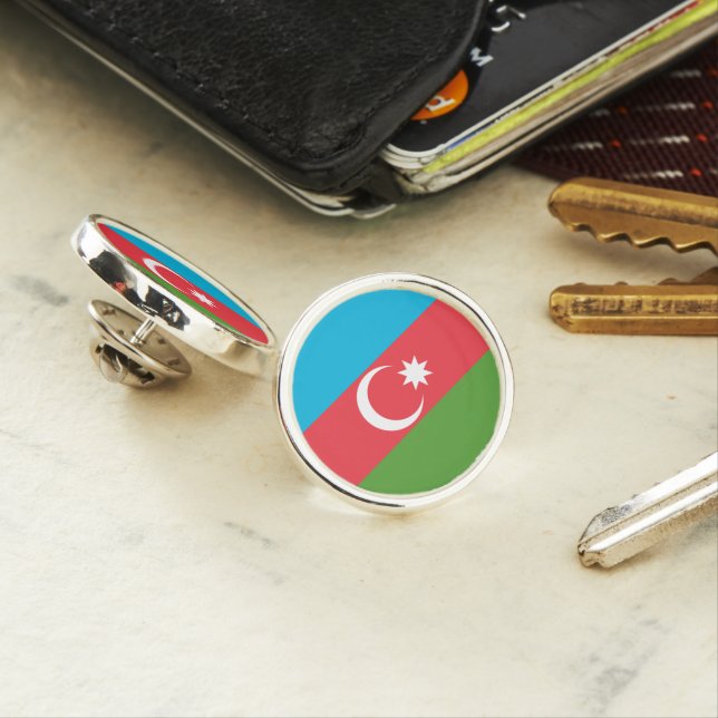 Patriotic lapel pin with Flag of Azerbaijan (In Situ)